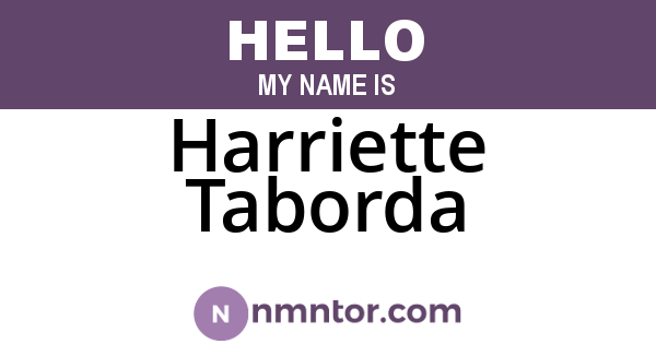 Harriette Taborda
