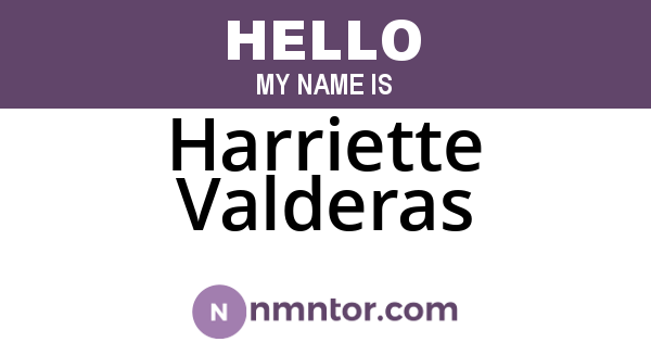 Harriette Valderas