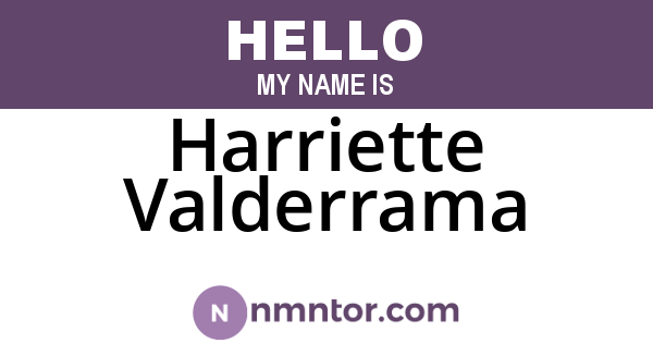 Harriette Valderrama
