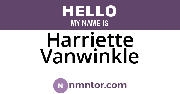 Harriette Vanwinkle
