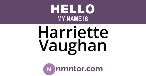 Harriette Vaughan