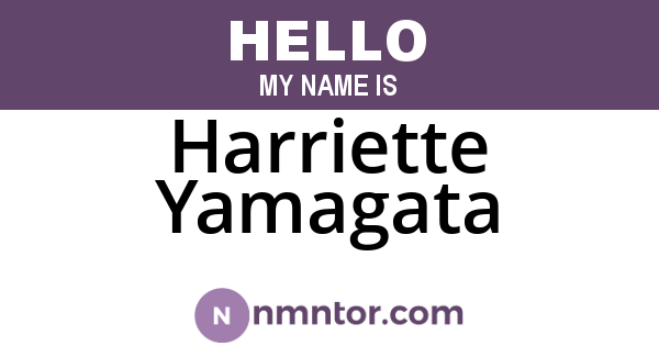 Harriette Yamagata