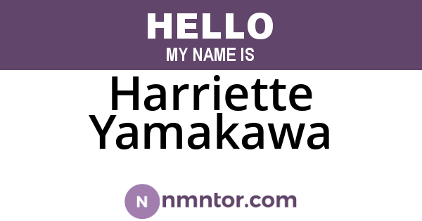 Harriette Yamakawa