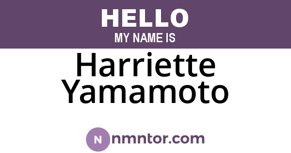 Harriette Yamamoto