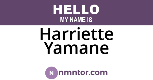 Harriette Yamane