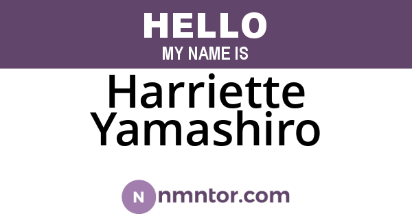 Harriette Yamashiro