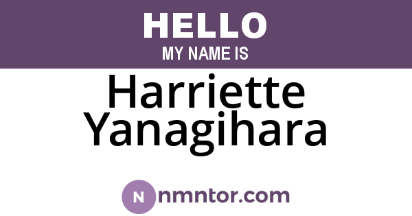 Harriette Yanagihara