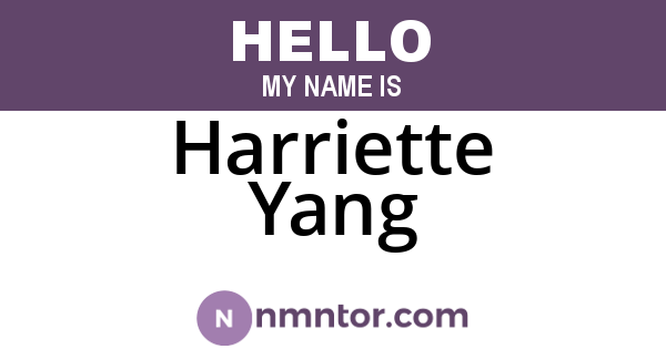 Harriette Yang