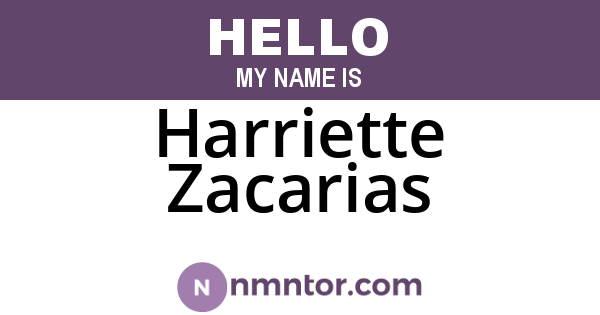 Harriette Zacarias