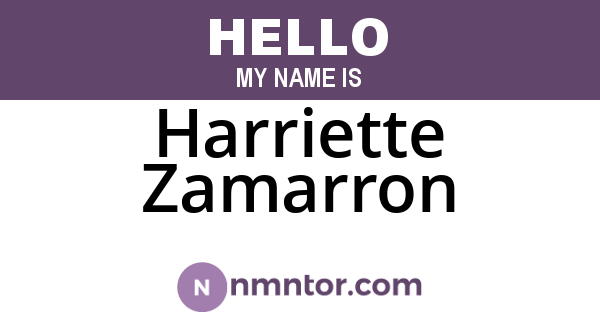 Harriette Zamarron