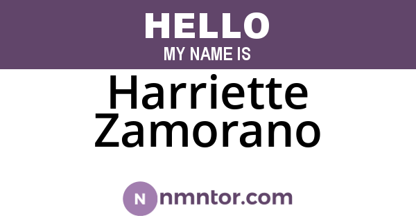 Harriette Zamorano