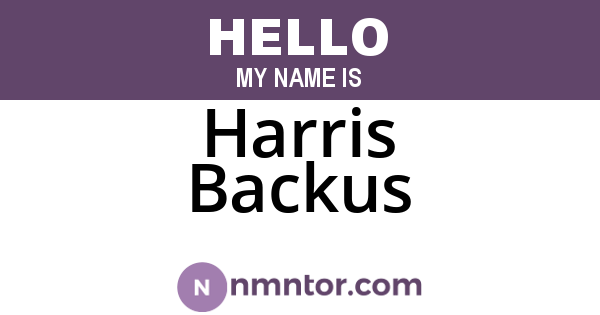 Harris Backus