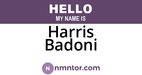 Harris Badoni