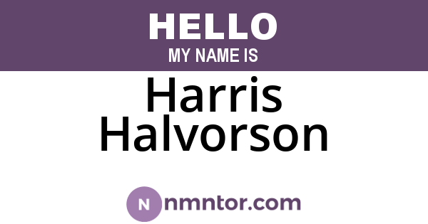 Harris Halvorson