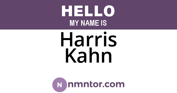 Harris Kahn