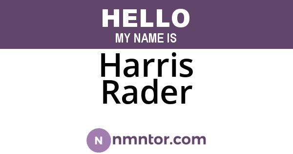 Harris Rader