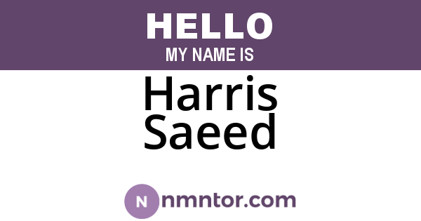 Harris Saeed