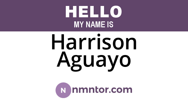 Harrison Aguayo