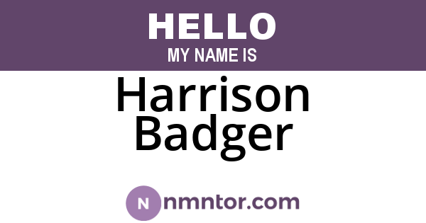 Harrison Badger