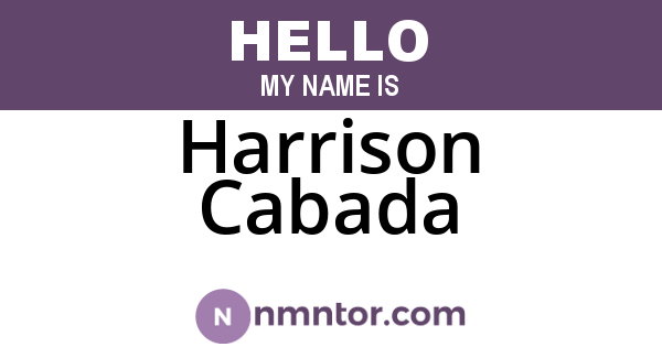 Harrison Cabada