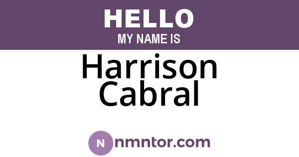 Harrison Cabral