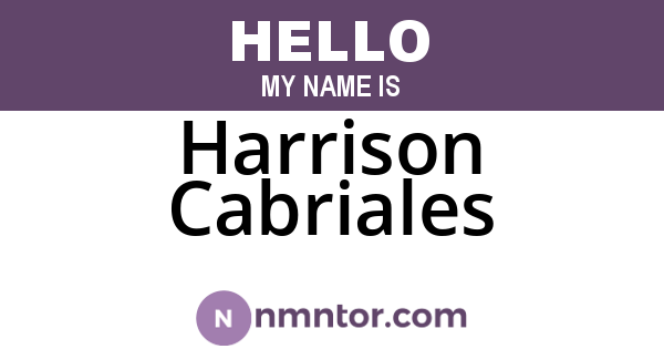 Harrison Cabriales