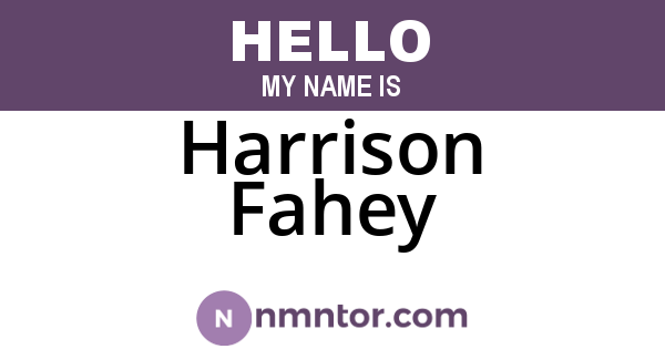 Harrison Fahey