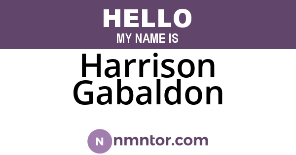 Harrison Gabaldon
