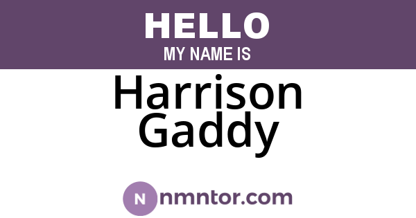 Harrison Gaddy