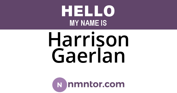 Harrison Gaerlan