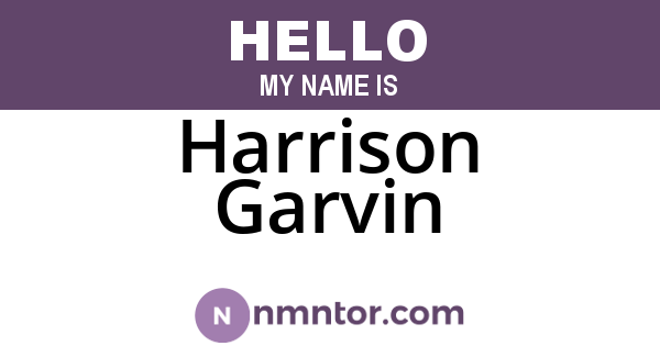 Harrison Garvin