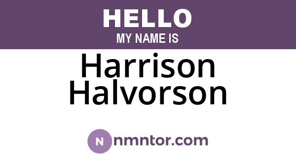 Harrison Halvorson