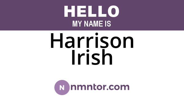 Harrison Irish