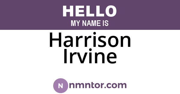 Harrison Irvine
