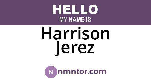 Harrison Jerez