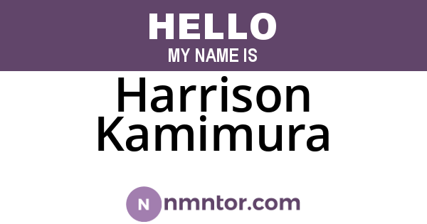 Harrison Kamimura