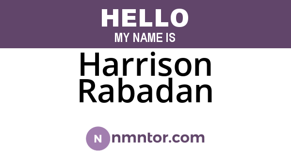Harrison Rabadan