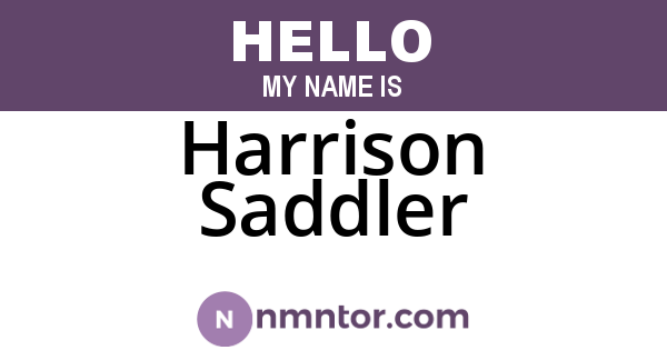 Harrison Saddler