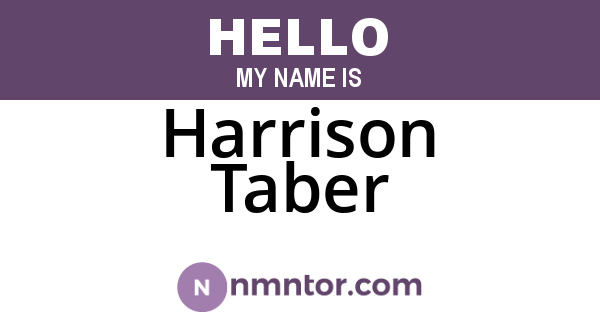 Harrison Taber