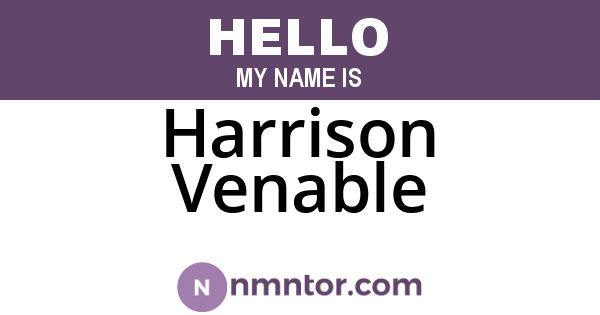 Harrison Venable