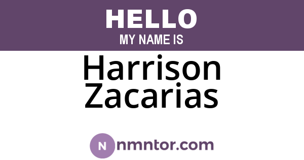 Harrison Zacarias