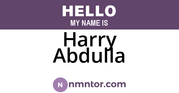 Harry Abdulla