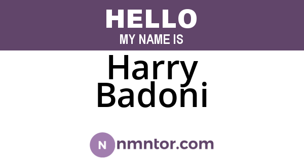 Harry Badoni
