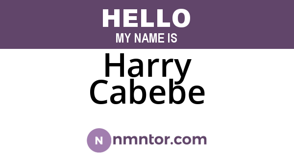 Harry Cabebe