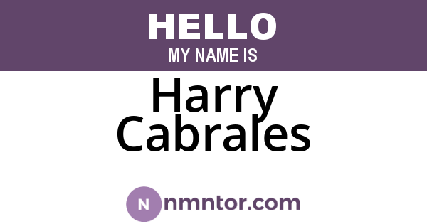 Harry Cabrales