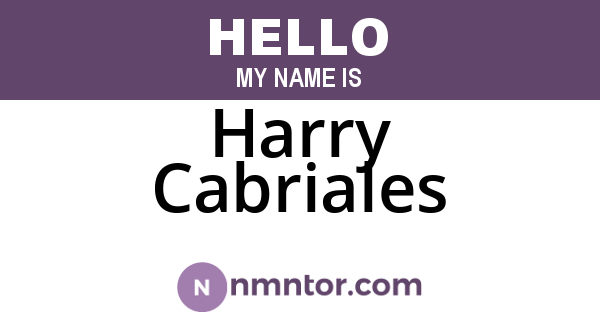 Harry Cabriales