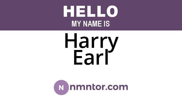 Harry Earl