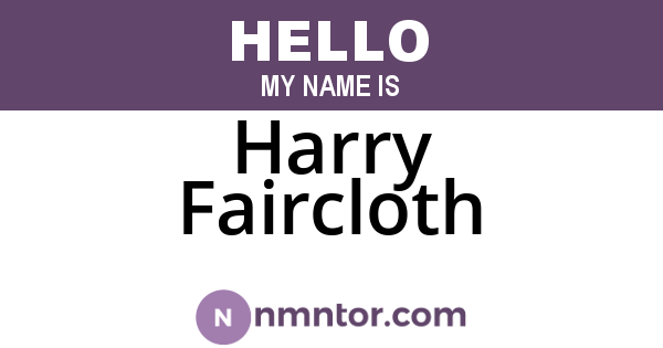 Harry Faircloth