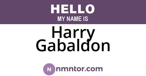 Harry Gabaldon