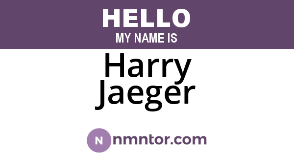 Harry Jaeger